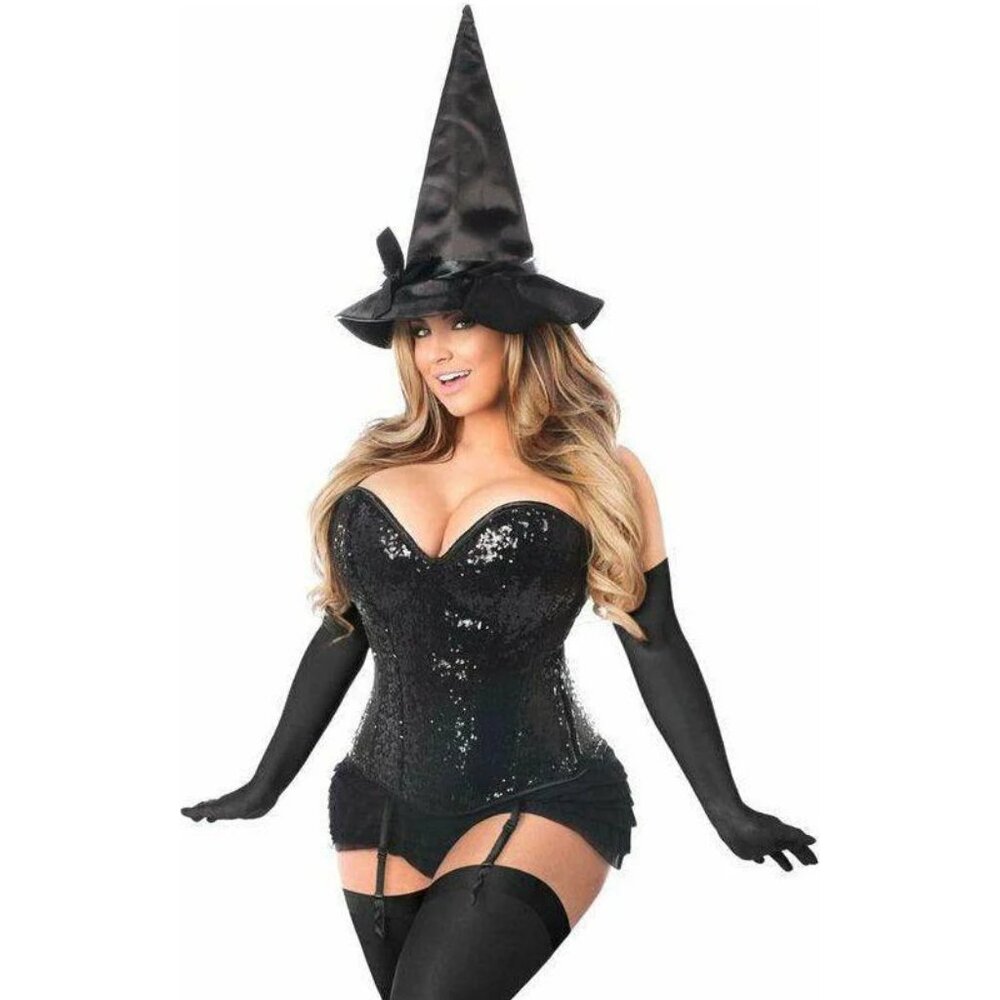 Daisy Corsets Womens Top Drawer 4-PC Sequin Witch Corset Costume Plus Brand New! - Picture 1 of 3